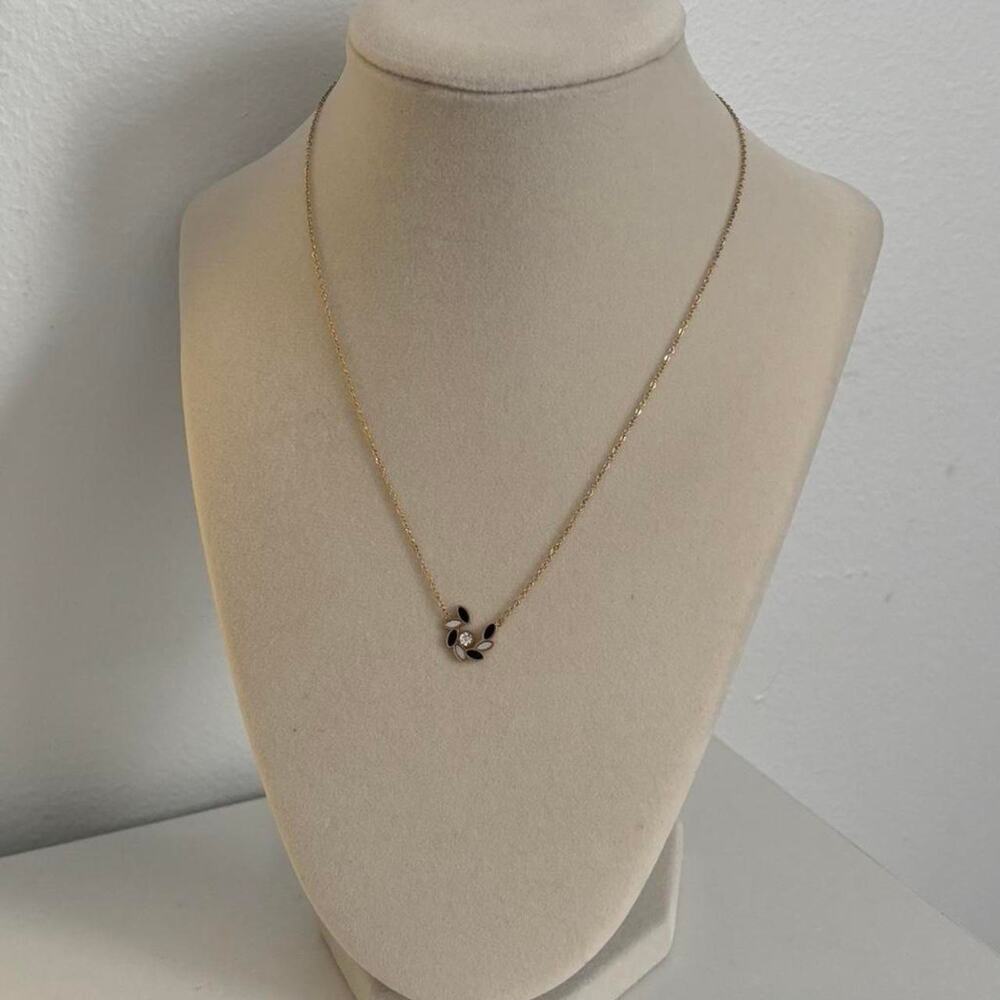 Black Gold Necklace Luxury Designer Style Stainless Steel Elegant - Picture 3 of 5